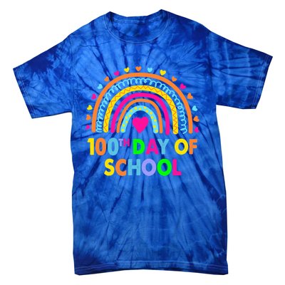 Happy 100th Day Of School Teacher Rainbow 100 Days Smarter Great Gift Tie-Dye T-Shirt