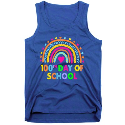 Happy 100th Day Of School Teacher Rainbow 100 Days Smarter Great Gift Tank Top