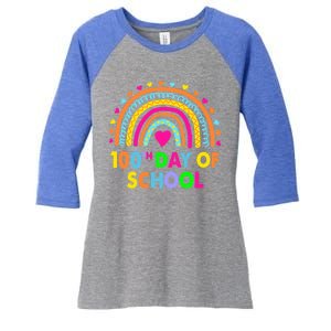 Happy 100th Day Of School Teacher Rainbow 100 Days Smarter Great Gift Women's Tri-Blend 3/4-Sleeve Raglan Shirt