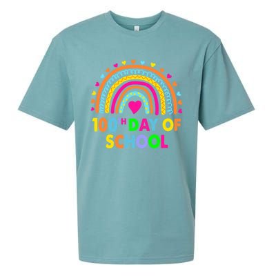 Happy 100th Day Of School Teacher Rainbow 100 Days Smarter Great Gift Sueded Cloud Jersey T-Shirt