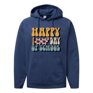 Happy 100th Day Of School Teachers Students Gifts Performance Fleece Hoodie