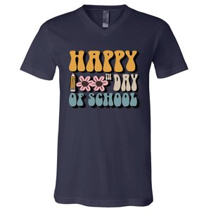 Happy 100th Day Of School Teachers Students Gifts V-Neck T-Shirt