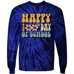 Happy 100th Day Of School Teachers Students Gifts Tie-Dye Long Sleeve Shirt