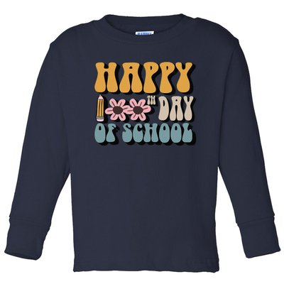 Happy 100th Day Of School Teachers Students Gifts Toddler Long Sleeve Shirt