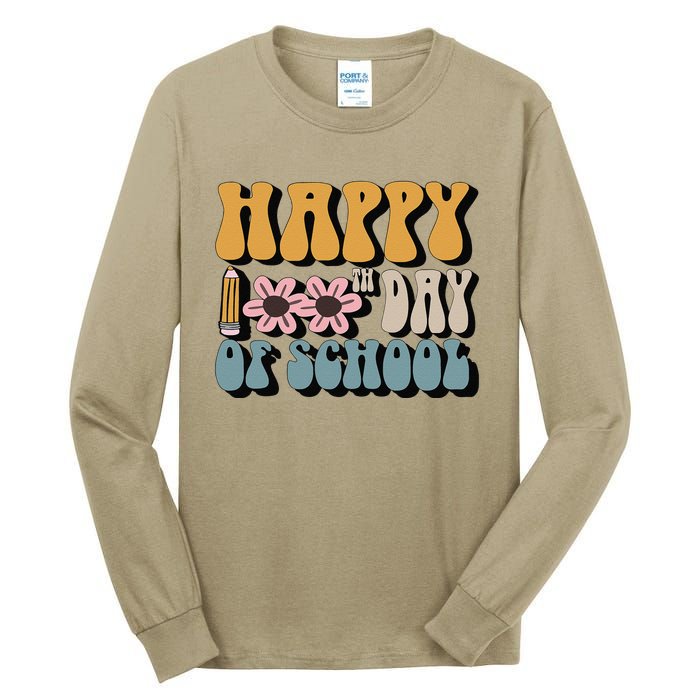 Happy 100th Day Of School Teachers Students Gifts Tall Long Sleeve T-Shirt