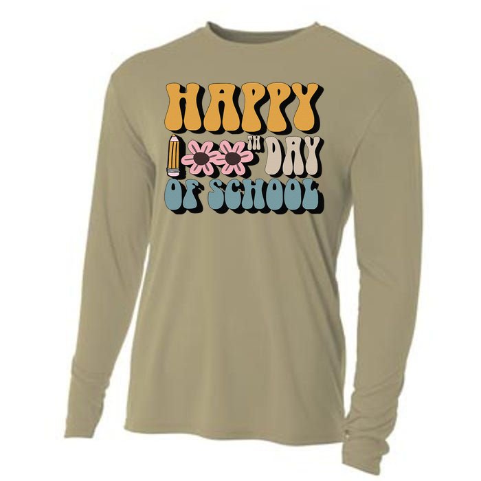 Happy 100th Day Of School Teachers Students Gifts Cooling Performance Long Sleeve Crew