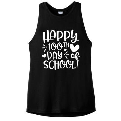 Happy 100th Day Of School Teacher Student 100 Days Brighter Gift Ladies PosiCharge Tri-Blend Wicking Tank