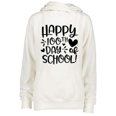 Happy 100th Day Of School Teacher Student 100 Days Brighter Gift Womens Funnel Neck Pullover Hood