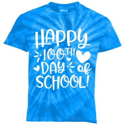 Happy 100th Day Of School Teacher Student 100 Days Brighter Gift Kids Tie-Dye T-Shirt