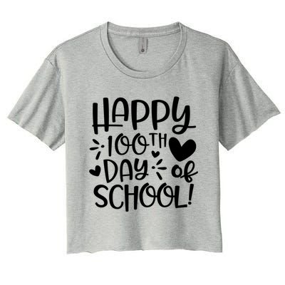 Happy 100th Day Of School Teacher Student 100 Days Brighter Gift Women's Crop Top Tee