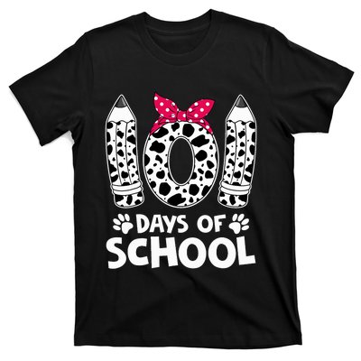 Happy 101 Days Of School Funny Student Teacher Dalmatian Design T-Shirt