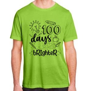 Happy 100th Day Of School Teacher Student 100 Days Brighter Great Gift Adult ChromaSoft Performance T-Shirt