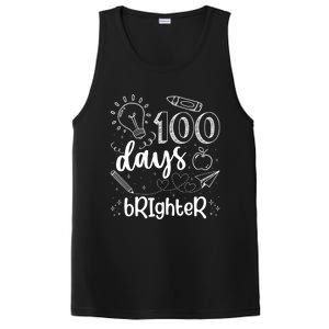 Happy 100th Day Of School Teacher Student 100 Days Brighter Great Gift PosiCharge Competitor Tank