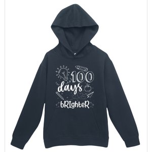 Happy 100th Day Of School Teacher Student 100 Days Brighter Great Gift Urban Pullover Hoodie