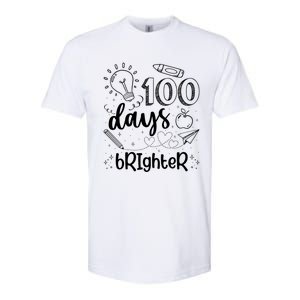 Happy 100th Day Of School Teacher Student 100 Days Brighter Great Gift Softstyle CVC T-Shirt