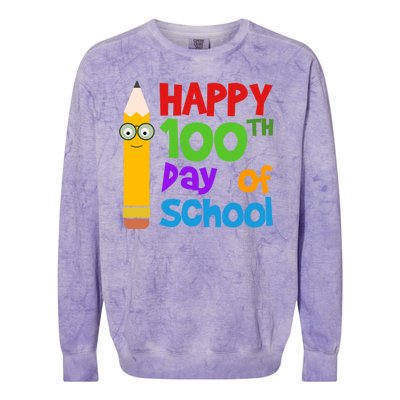 Happy 100th Day Of School Cute Colorblast Crewneck Sweatshirt