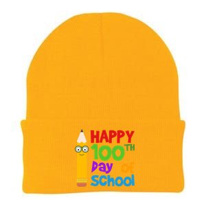 Happy 100th Day Of School Cute Knit Cap Winter Beanie