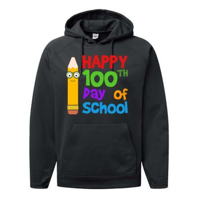 Happy 100th Day Of School Cute Performance Fleece Hoodie