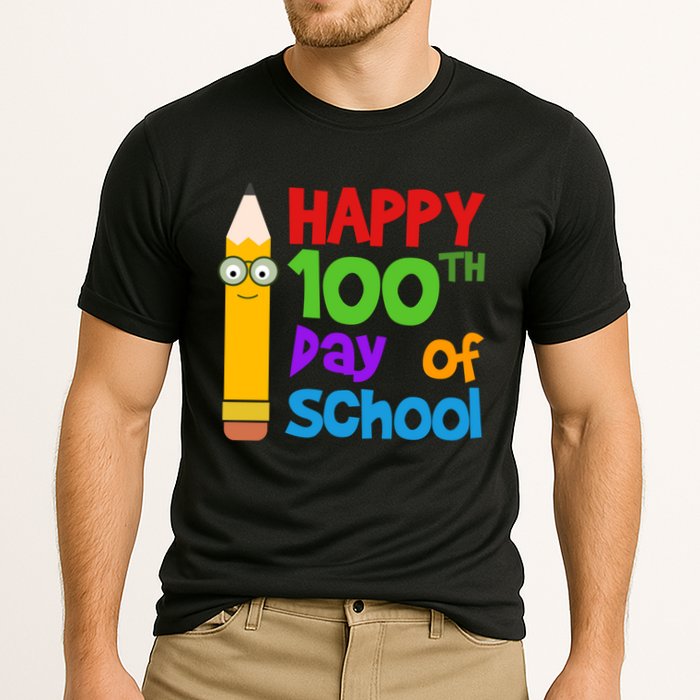 Happy 100th Day Of School Cute Cooling Performance Crew T-Shirt