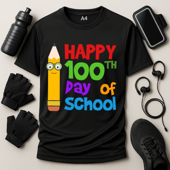 Happy 100th Day Of School Cute Cooling Performance Crew T-Shirt