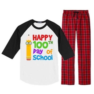 Happy 100th Day Of School Cute Raglan Sleeve Pajama Set