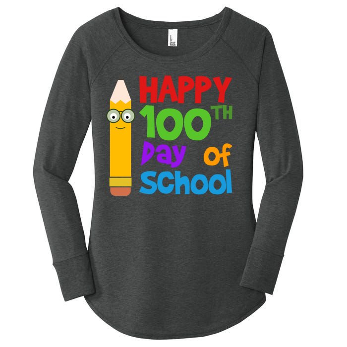 Happy 100th Day Of School Cute Women's Perfect Tri Tunic Long Sleeve Shirt