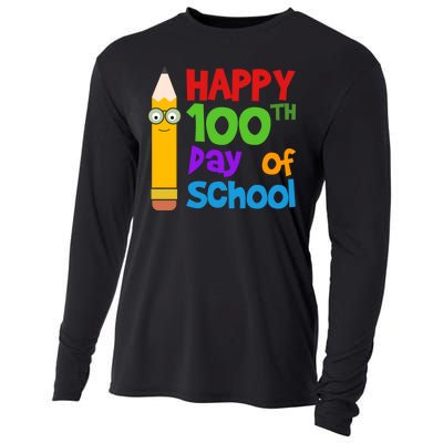 Happy 100th Day Of School Cute Cooling Performance Long Sleeve Crew