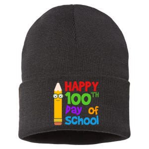 Happy 100th Day Of School Cute Sustainable Knit Beanie