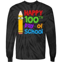 Happy 100th Day Of School Cute Tie-Dye Long Sleeve Shirt