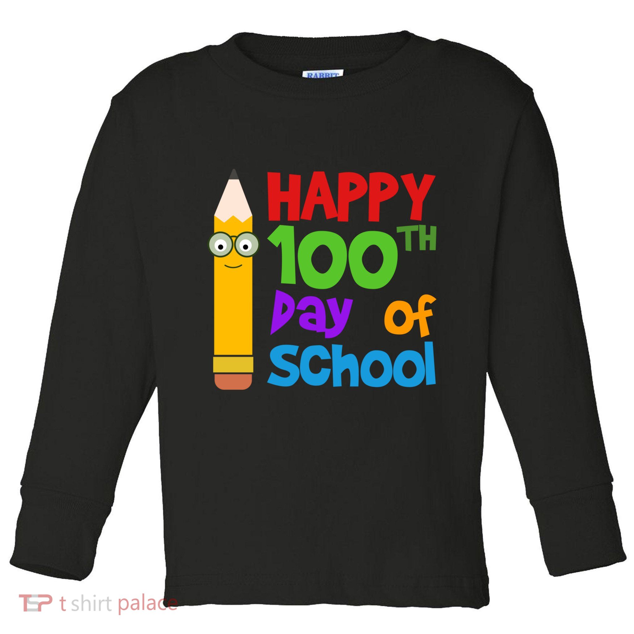 Happy 100th Day Of School Cute Toddler Long Sleeve Shirt