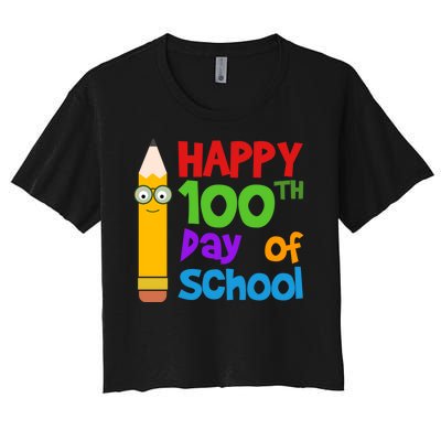 Happy 100th Day Of School Cute Women's Crop Top Tee