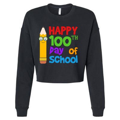 Happy 100th Day Of School Cute Cropped Pullover Crew