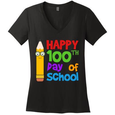 Happy 100th Day Of School Cute Women's V-Neck T-Shirt