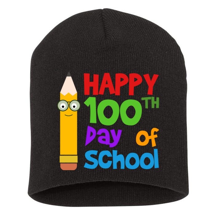 Happy 100th Day Of School Cute Short Acrylic Beanie