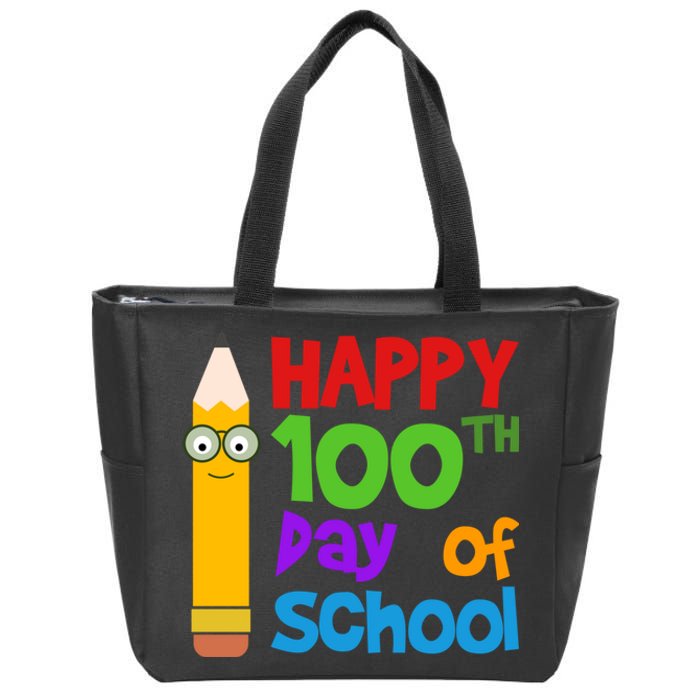 Happy 100th Day Of School Cute Zip Tote Bag