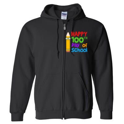 Happy 100th Day Of School Cute Full Zip Hoodie