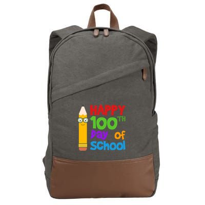Happy 100th Day Of School Cute Cotton Canvas Backpack