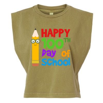 Happy 100th Day Of School Cute Garment-Dyed Women's Muscle Tee