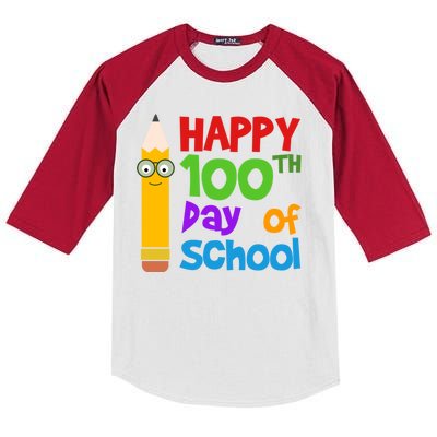 Happy 100th Day Of School Cute Kids Colorblock Raglan Jersey