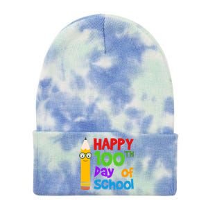 Happy 100th Day Of School Cute Tie Dye 12in Knit Beanie