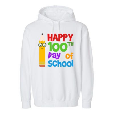 Happy 100th Day Of School Cute Garment-Dyed Fleece Hoodie