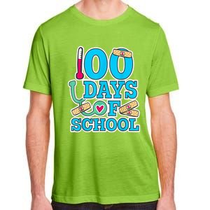 Happy 100th Day Of School Nurses 100 Days Of School Cute Gift Adult ChromaSoft Performance T-Shirt