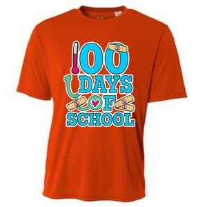 Happy 100th Day Of School Nurses 100 Days Of School Cute Gift Cooling Performance Crew T-Shirt