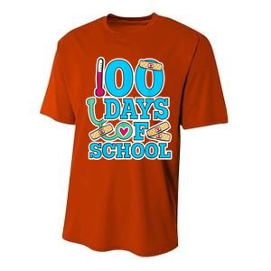 Happy 100th Day Of School Nurses 100 Days Of School Cute Gift Performance Sprint T-Shirt