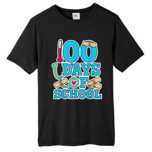 Happy 100th Day Of School Nurses 100 Days Of School Cute Gift Tall Fusion ChromaSoft Performance T-Shirt