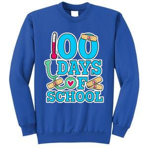 Happy 100th Day Of School Nurses 100 Days Of School Cute Gift Sweatshirt