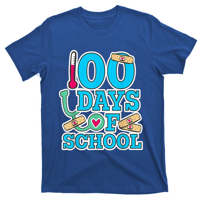 Happy 100th Day Of School Nurses 100 Days Of School Cute Gift T-Shirt