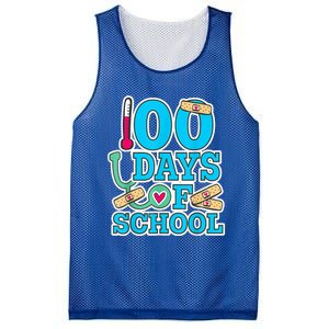 Happy 100th Day Of School Nurses 100 Days Of School Cute Gift Mesh Reversible Basketball Jersey Tank