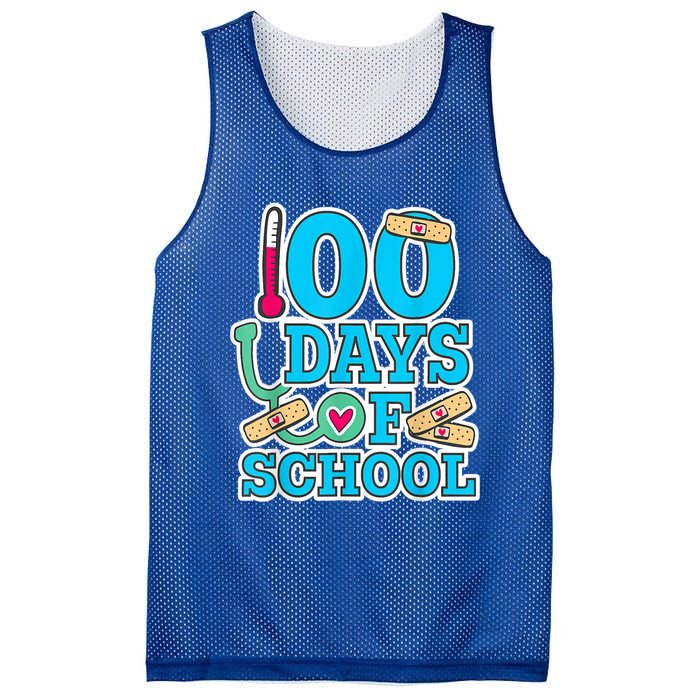 Happy 100th Day Of School Nurses 100 Days Of School Cute Gift Mesh Reversible Basketball Jersey Tank