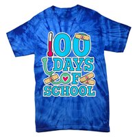 Happy 100th Day Of School Nurses 100 Days Of School Cute Gift Tie-Dye T-Shirt